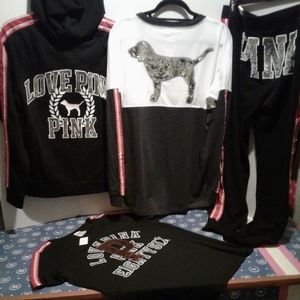 ⚡SALE⚡VS PINK Red & Black Bling 4 pc Set NWT